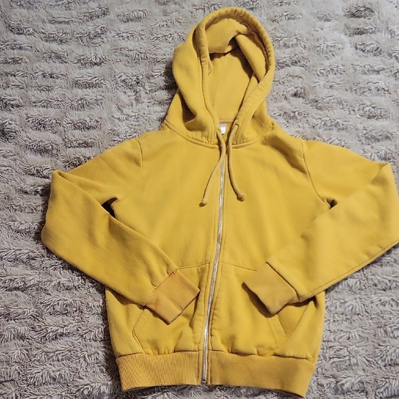 H&M Mustard Zip Up Hoodie XS - Picture 1 of 6